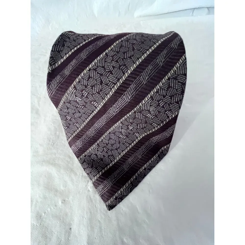 Lot of 5 Vintage Calvin Klein Silk Ties Necktie -Brown Black Geometric